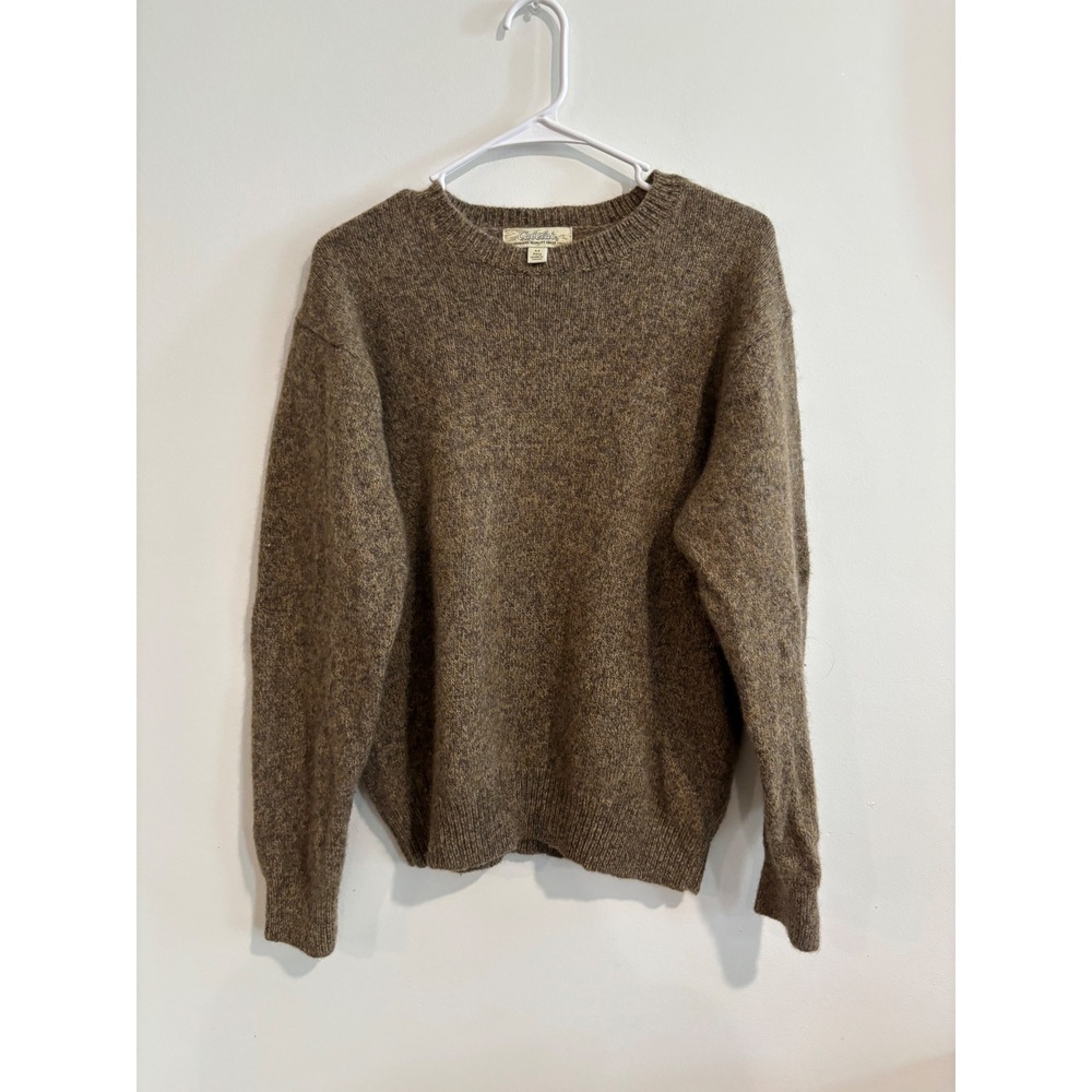 Cabela's Crewneck Knit Sweater Womens M Brown Marled Outdoor Heritage wool blend